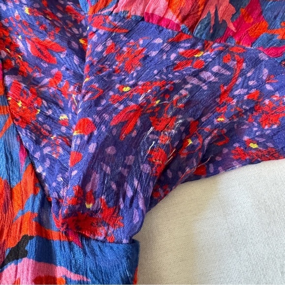 Tanya Taylor 0 Silk Blend Blue & Pink Mini Dress ~ Flirty Flutter Fairy Party - Picture 5 of 9